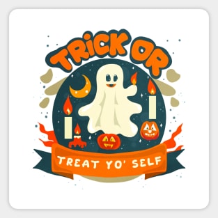 Trick or treat Yo self Cute Ghost Magnet
